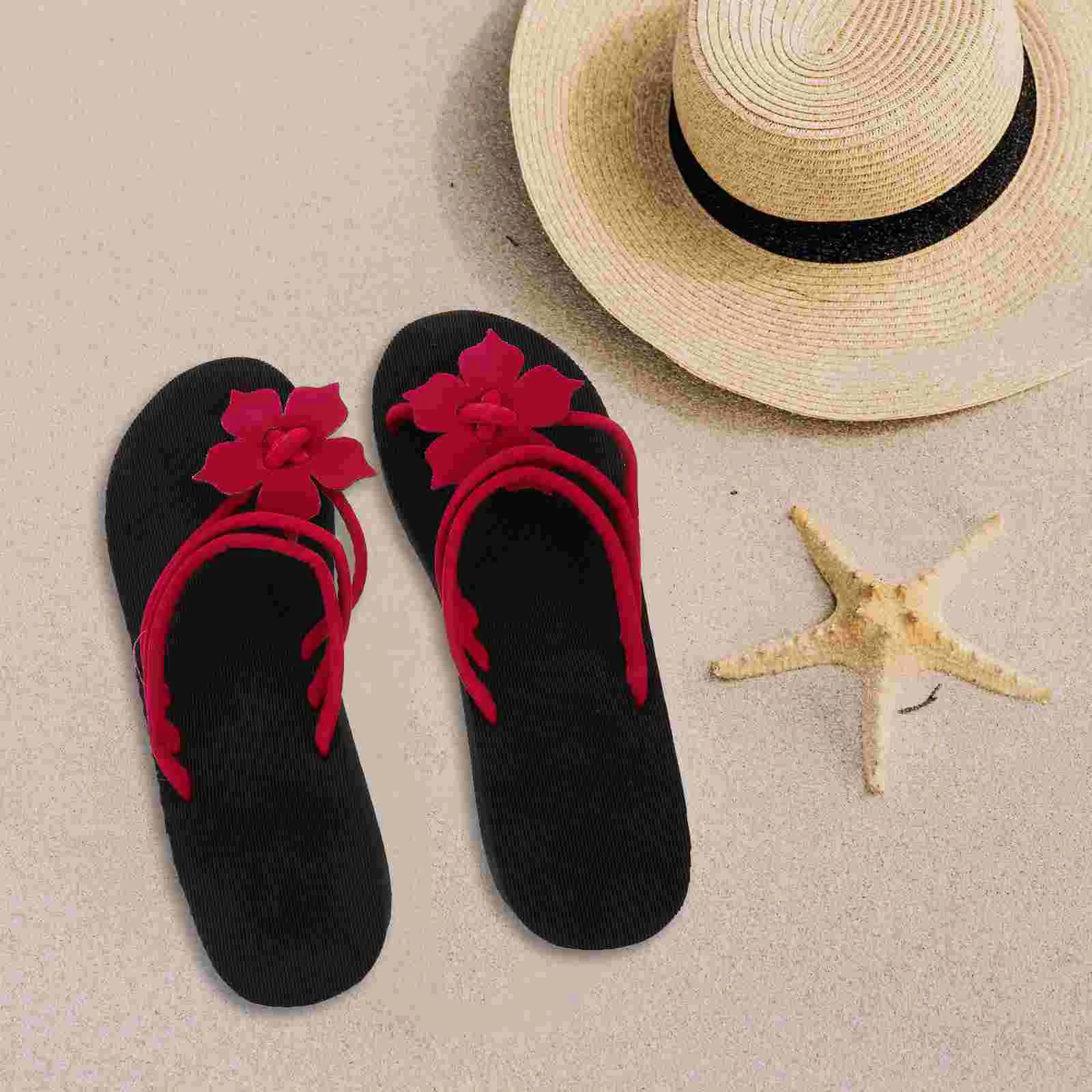 Slope Slippers High Heel Platform Sandals Ladies Non-slip House Beach Black Knoted Fashion Flops Herringbone