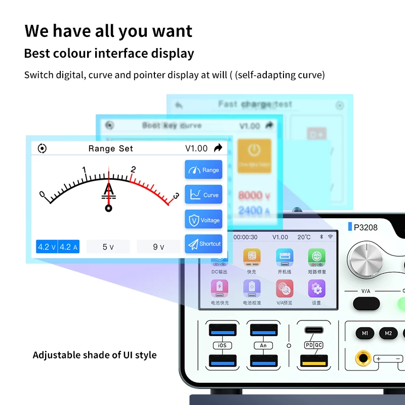 2025 hot sale Compact and Portable Aixun P3208 320W ligent Voltage Stabilized Power Supply Support Curve Pointer Display Du