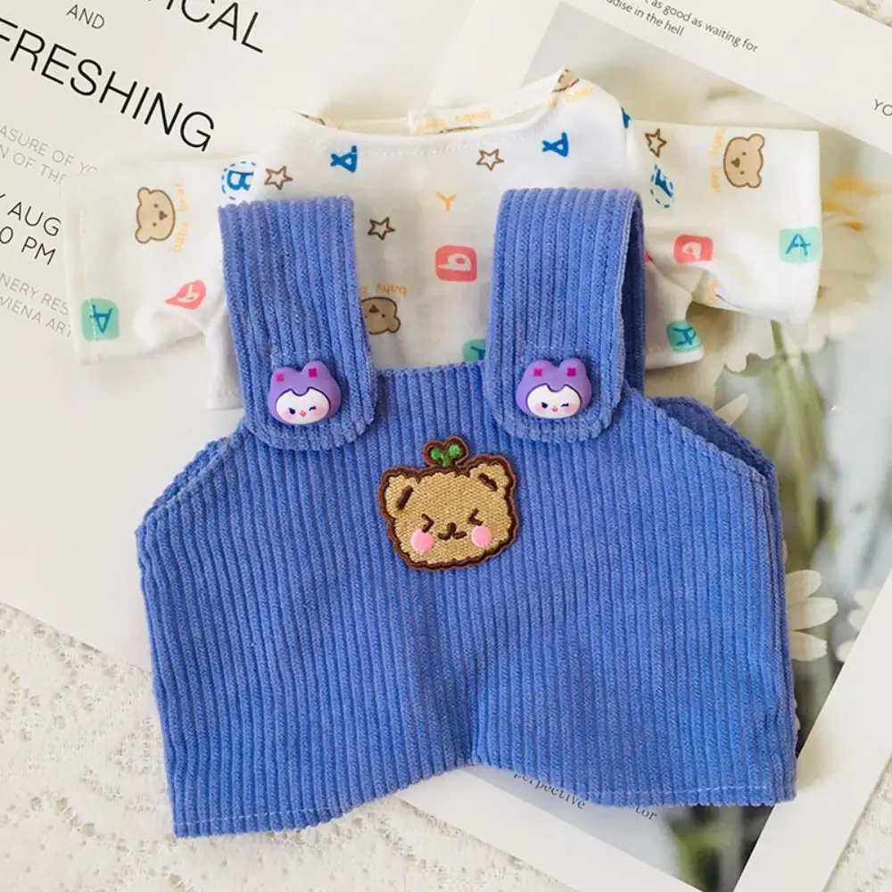 

Lina Bear 30cm Doll Clothes Handmade Change Clothes T-shirt and Suspenders Suit Cartoon Kawaii Jointed Bear Dolls Outfit