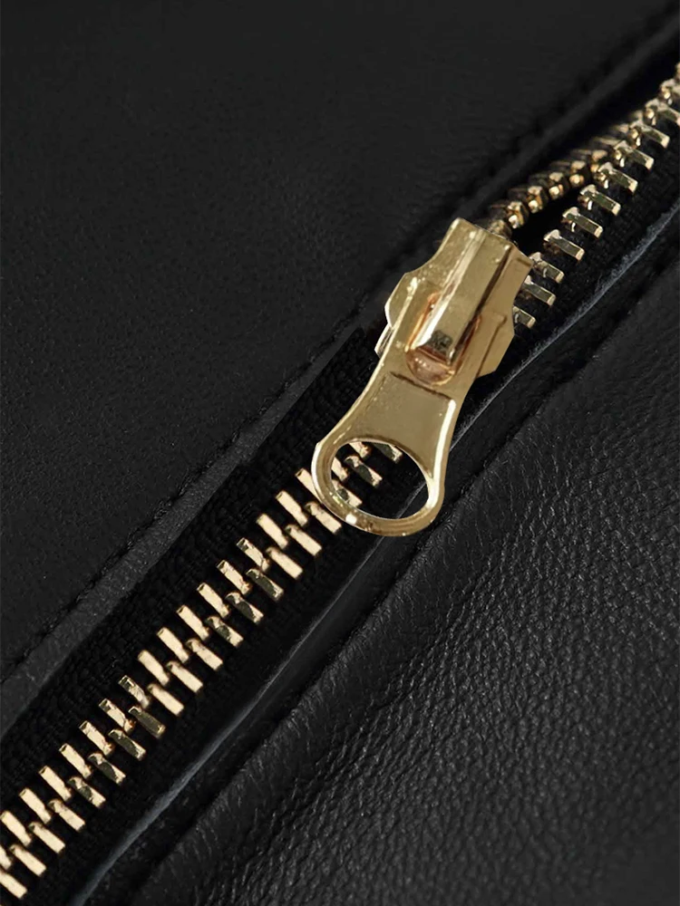 Lautaro Spring Summer Luxury Black Soft Faxu Faux Leather Mini Swing Skirt Zipper Designer Clothes Women Streetwear Fashion 2022
