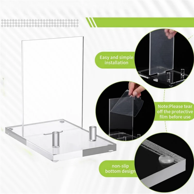 ABUL-Acrylic Easel With Pegs, Stand For Pictures, Phone Or Art, Clear Acrylic