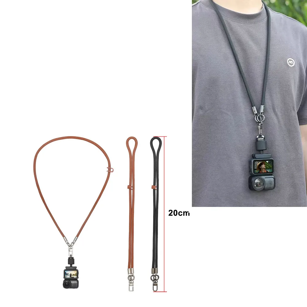 

Camera Neck Rope for DJI Osmo Nano Thumb Sports Camera Quick Release Diagonal Crossing Rope Safety Rope Black Brown