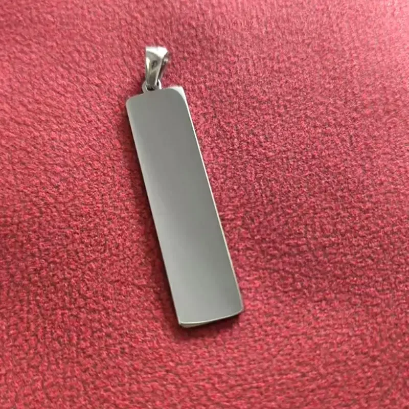 20PCS Rectangle Tag 304 Stainless Steel Pendant 10x40mm Necklace Military Soldiers Metal Stamping Blanks Tags Wholesale