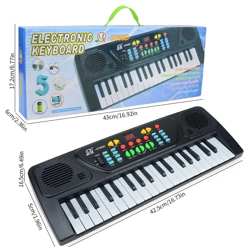 Kids Keyboard Piano, 37 Key Portable Electronic Piano for Kids, Digital Music Piano Keyboard Educational Toys