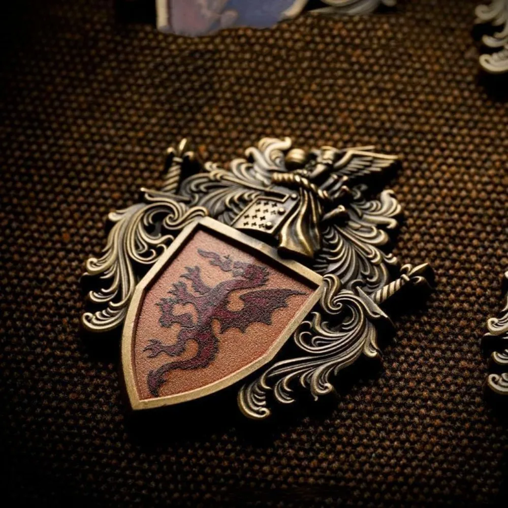 Warhammer The Old World Bretonnian Knight Heraldry Banner Faction Insignia Brooch Merchandise Game Peripheral Badge Gift view 5