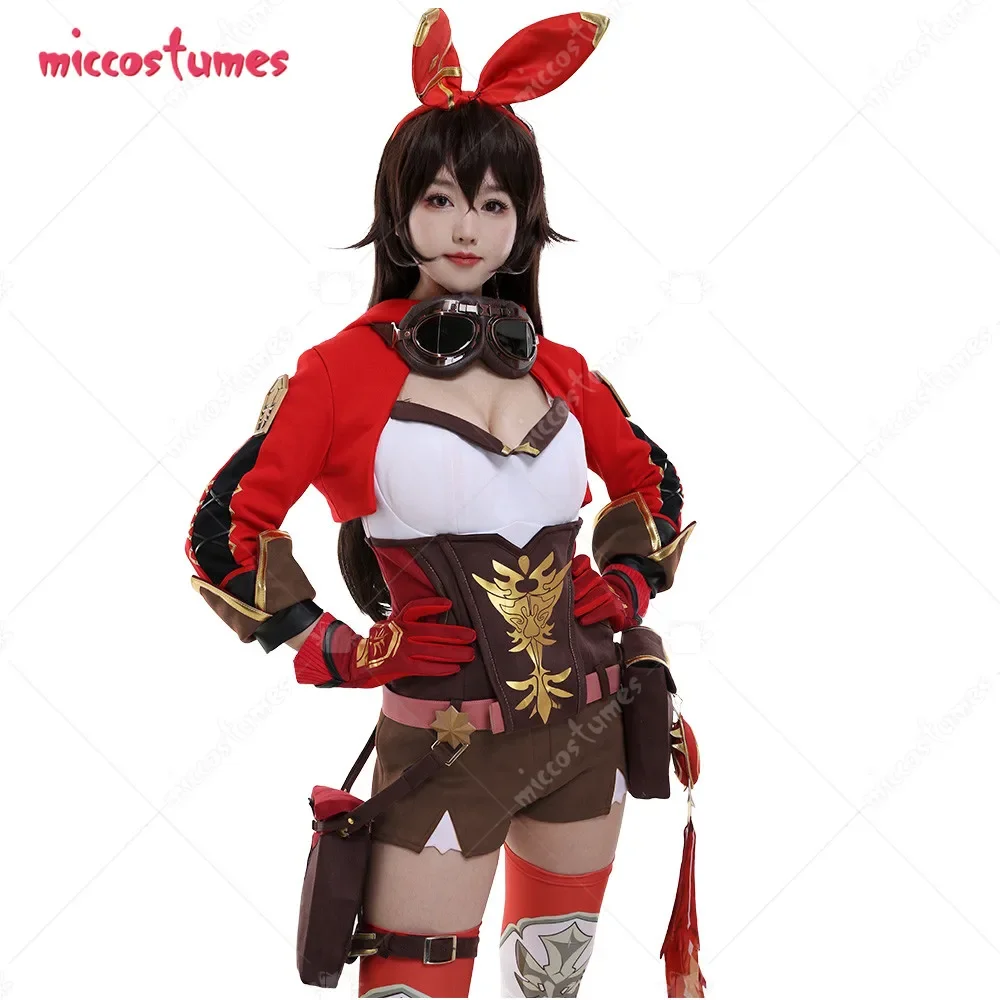 Women's Amber Cosplay Costume Woman Full Set with Waist Bags and Hair Band