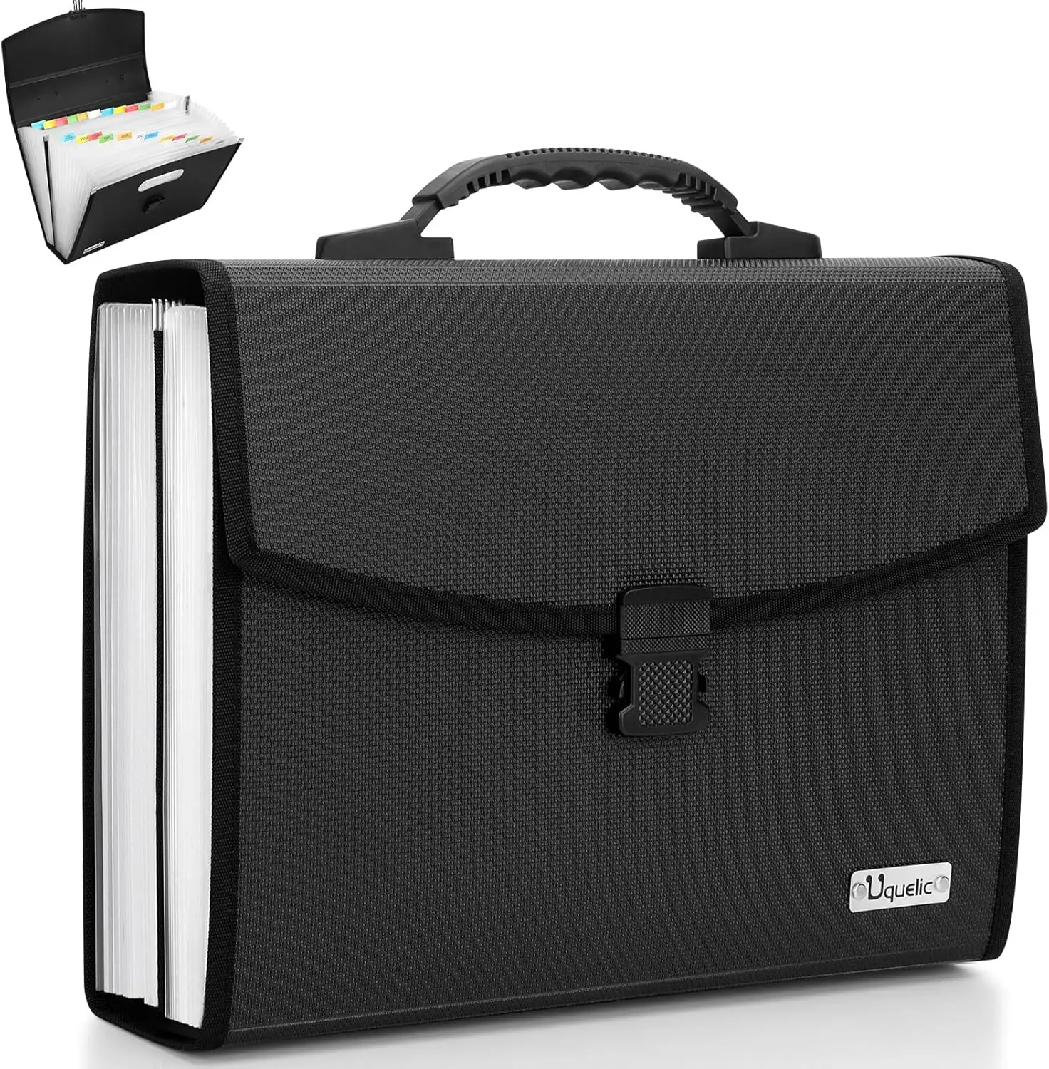 

26-Pocket Expanding File Folder Organizer with Durable Buckle, Ergonomic Handle for A4 Letter Size Documents