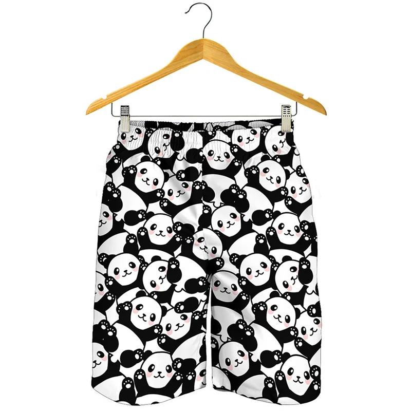 Mini Cute Animal 3D Print Beach Shorts Men Womens Summer Hawaii Surf Board Shorts Kids Casual Bear Panda Graphic Swim Trunks