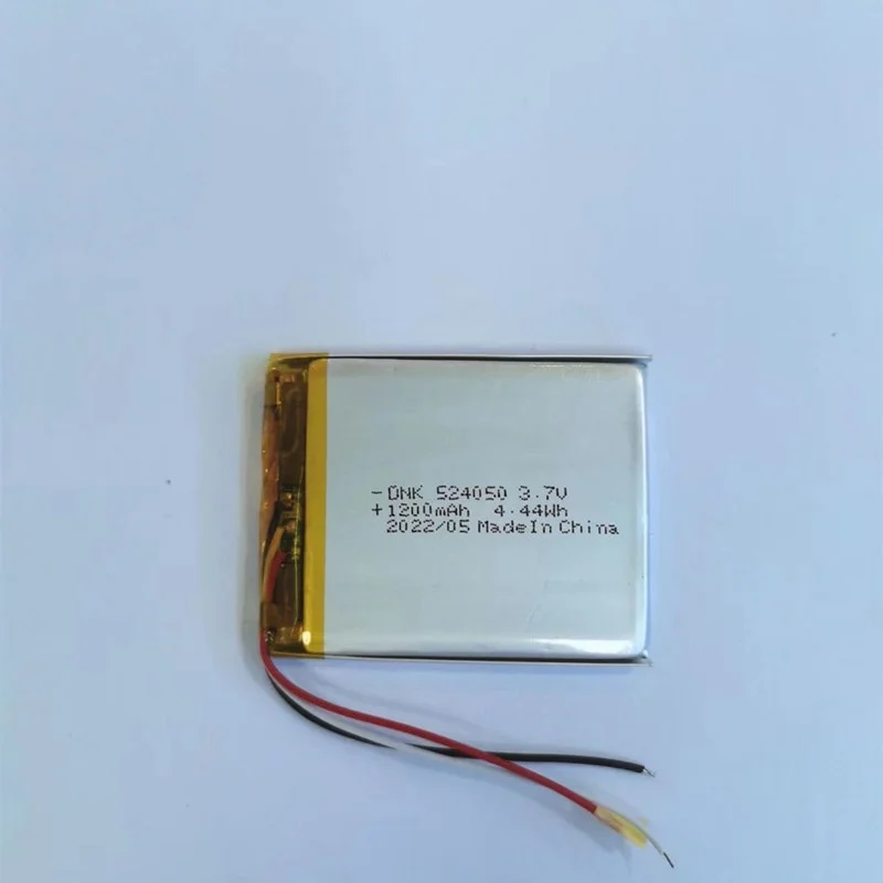 

Литий-полимерный аккумулятор 524050 1200 мАч 3.7В для Bluetooth-колонок, умных носимых устройств, интеркомов и светодиодных фонарей