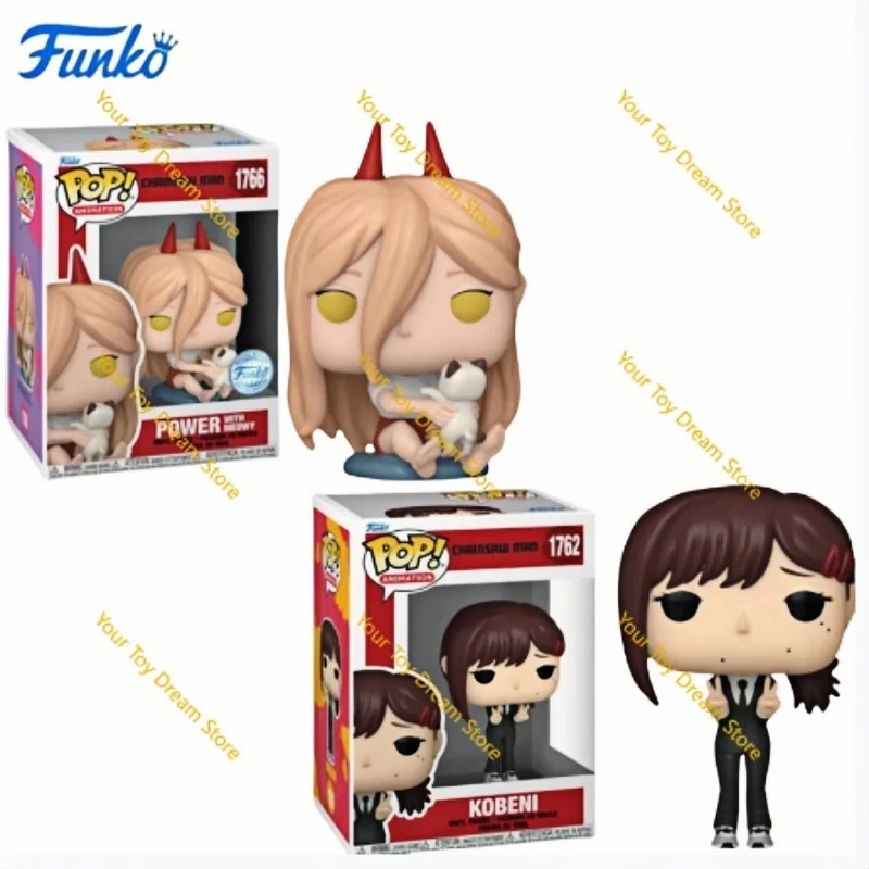 

Funko Pop Power With Meowy Kobeni Action Figure Chainsaw Man Vinyl Decor Ornament Sculpture Doll Model Toy Collect Souvenirs Gif