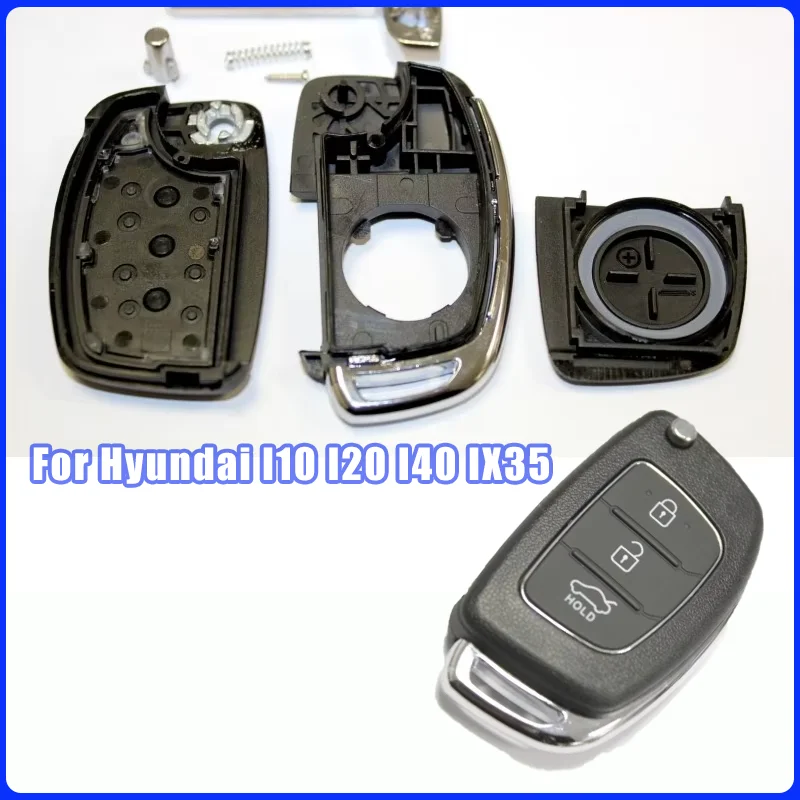 

Для Hyundai I10 I20 I40 IX35 Santa Fe Remote Fob RFC 3-кнопочный флип-чехол для автомобильного ключа Флип-складной корпус 3-кнопочный чехол