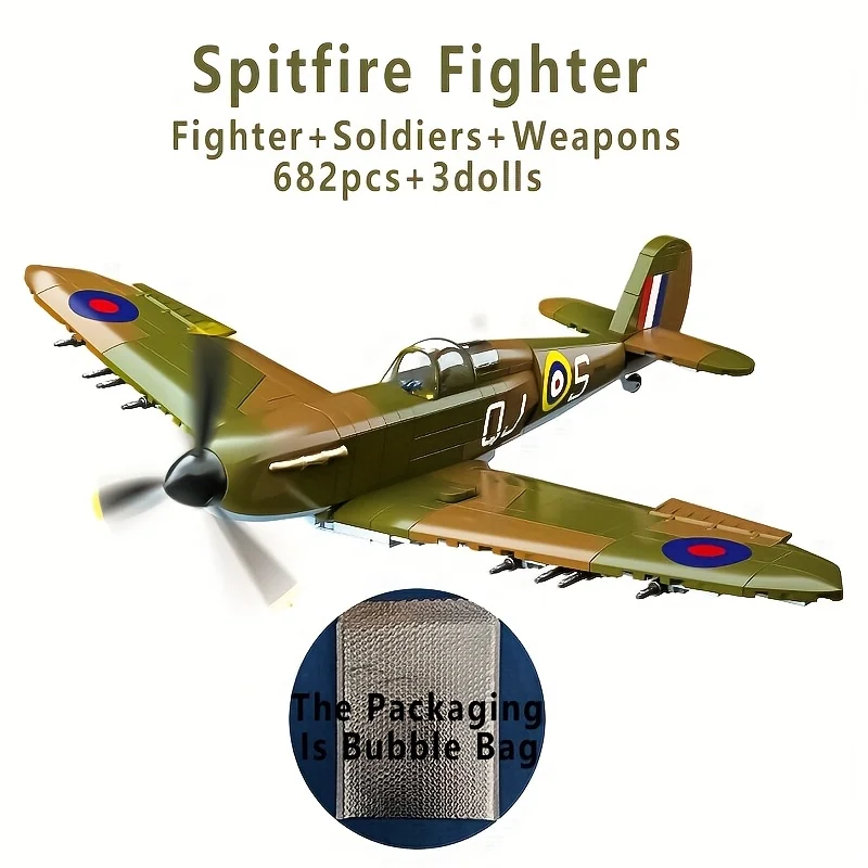 ยัค-1 เครื่องบินรบสงครามโลกครั้งที่สองเครื่องบินทิ้งระเบิดเก่าประกอบบล็อกอาคารเด็กของเล่นเครื่องบินรบ 3D สเตอริโอรุ่นเครื่องประดับ