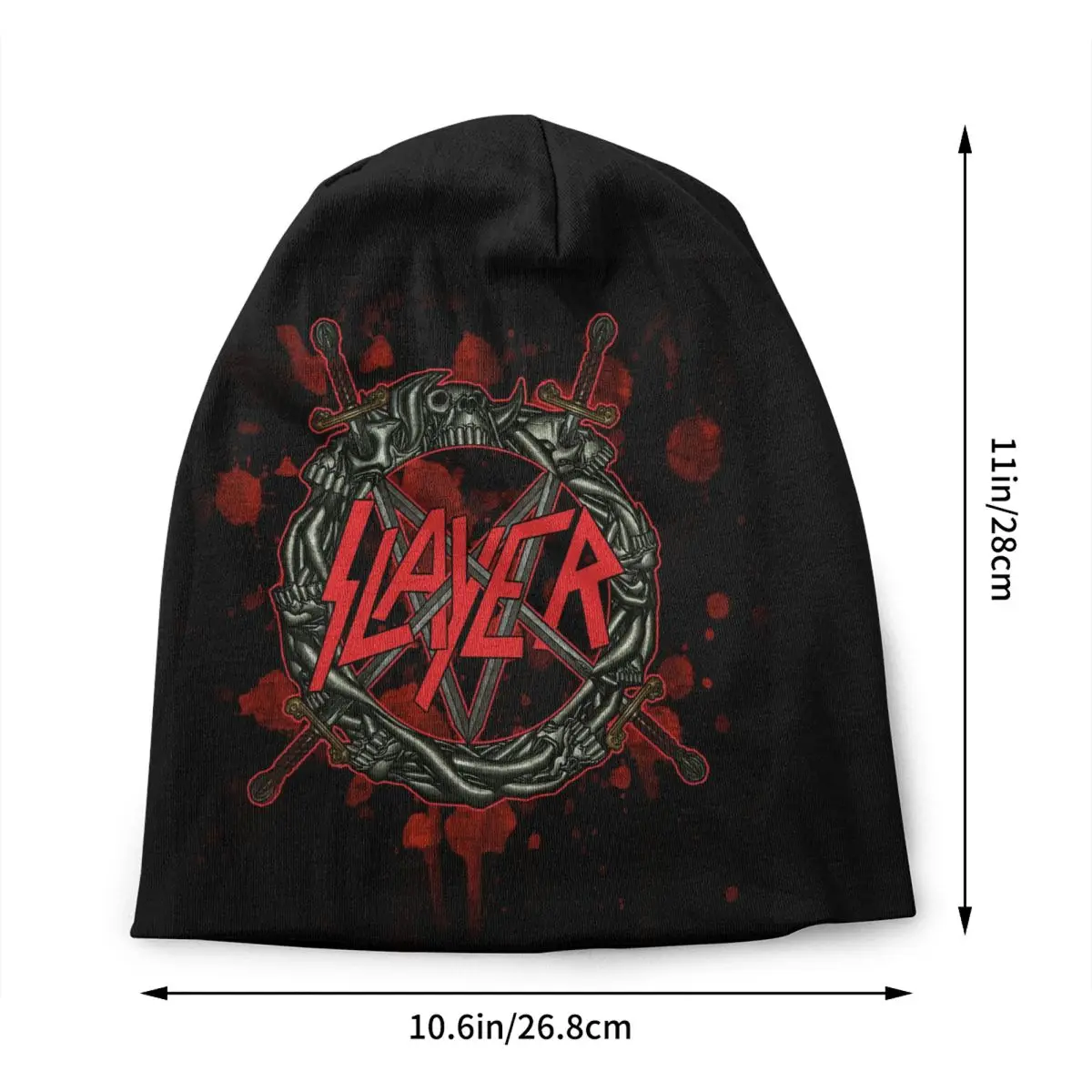 Custom Heavy Metal Rock Slayers Logo Beanie Cap Unisex Winter Bonnet Knitted Hats  Outdoor Thrash Band Skullies Beanies Hats