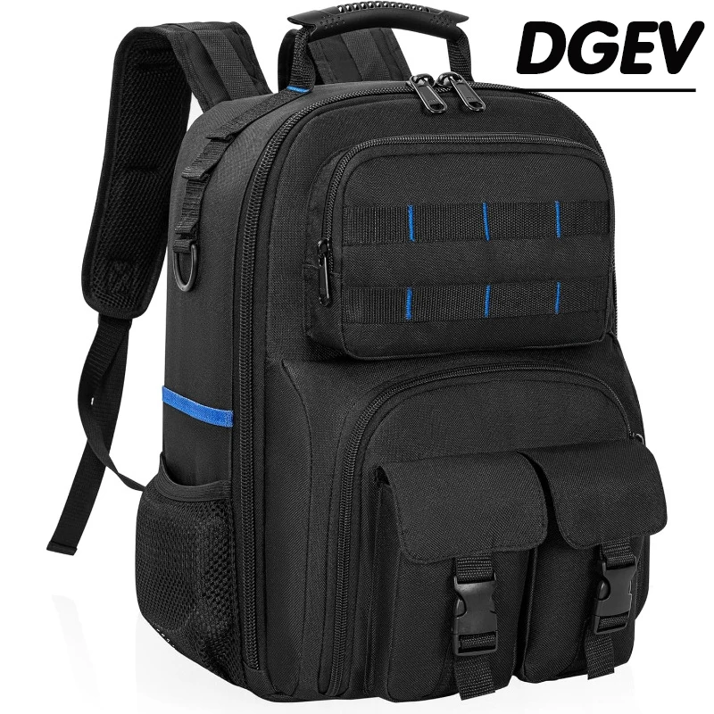 د ‌ حقيبة ظهر GEV متعددة الوظائف مقاومة للماء مع أشرطة كتف مبطنة وحقيبة تنظيم قابلة للإزالة وحقيبة عمل سباك كهربائي