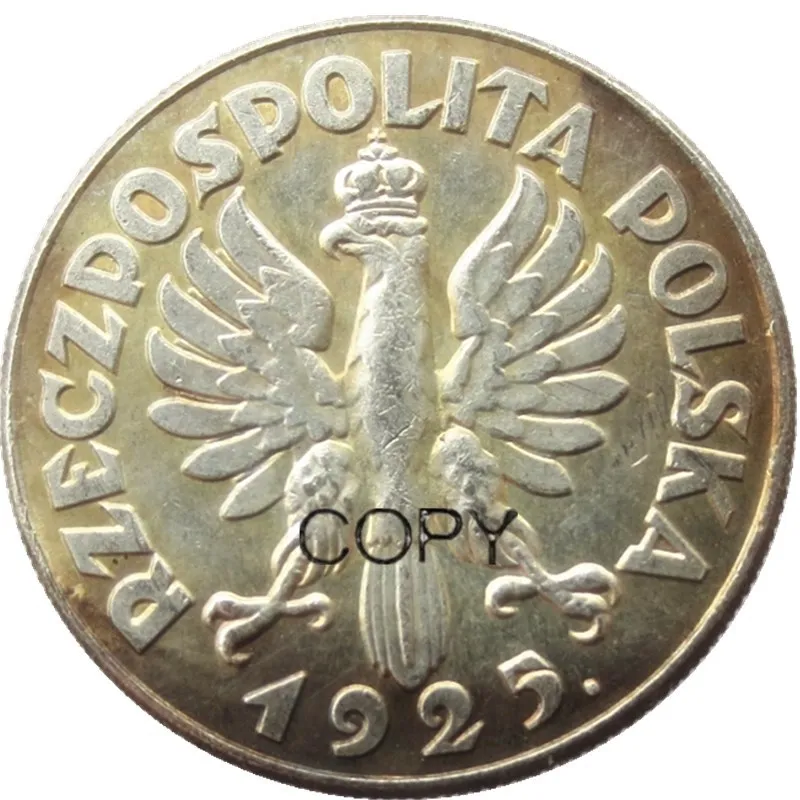 Poland 2 Zlote 1925 Silver Plated Copy Coin