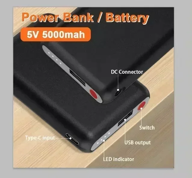 7.4V 3000mah 5V 5000mah Li-Polymer Battery Packs for Warm Gloves Clothes Hat Charger Power Bank Winter Heated Socks Batteries