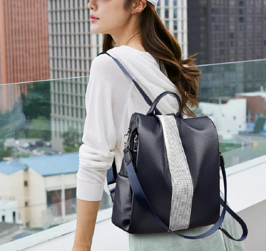 2026 Fashion Anti Theft Backpack Women's Shoulder Bags High Quality Leather Travel Backpacks Large Capacity School Bag Rucksack