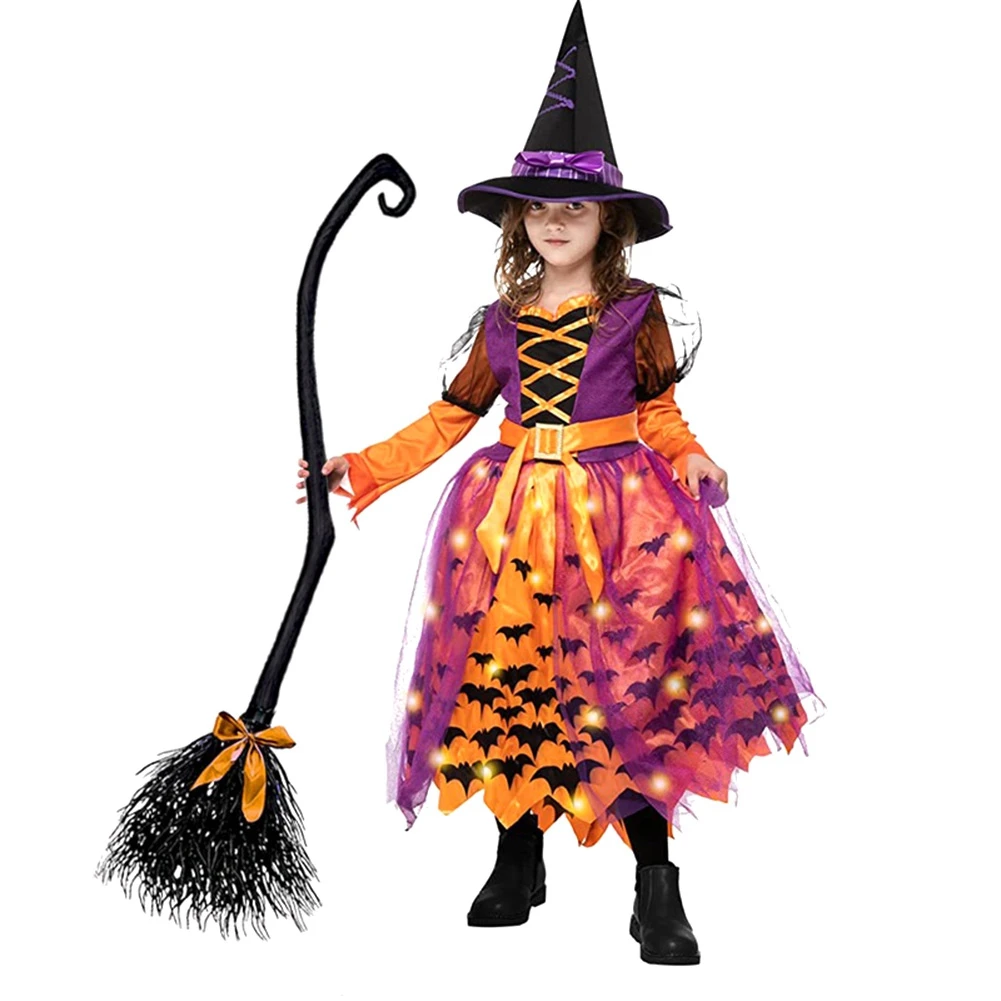 ABJS Halloween Decoration Witch Flying Broomstick,Party Dance Costume Props Witch Broomstick Decoration Black &