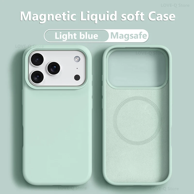 Original Magnetic For MagSafe Phone Case For iPhone 17 16 15 14 13 12 Pro Max 16 Plus 17Pro 17 17Air Soft Liquid Silicone Cover - view 4