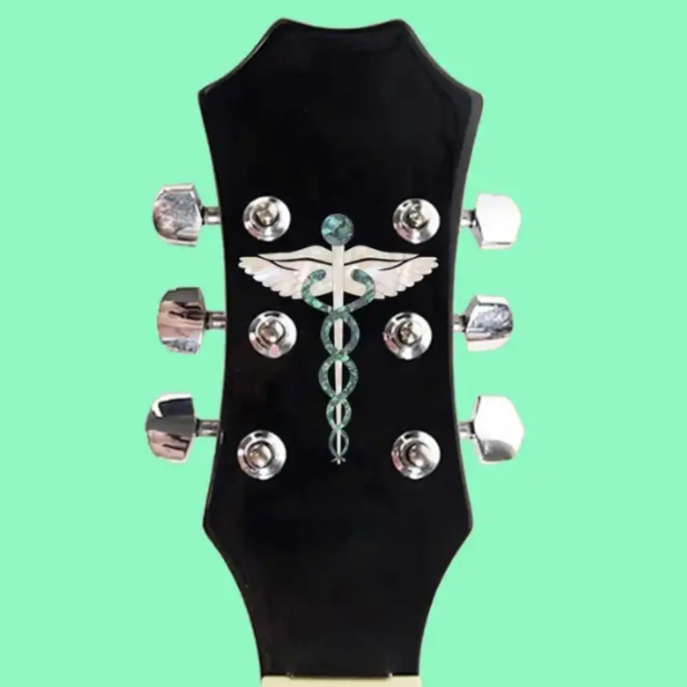 Snack Guitar Panel Decal Wolf Novelty Guitar Head Sticker Flower Inlay Sticker Guitar Panel Sticker Guitar Beginner Gifts