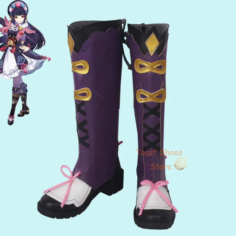 Genshinimpact Yun Jin Cosplay Botas, RPG de Anime de quadrinhos para Con Party, Fantasia de Halloween, Sapatos, Novo Estilo