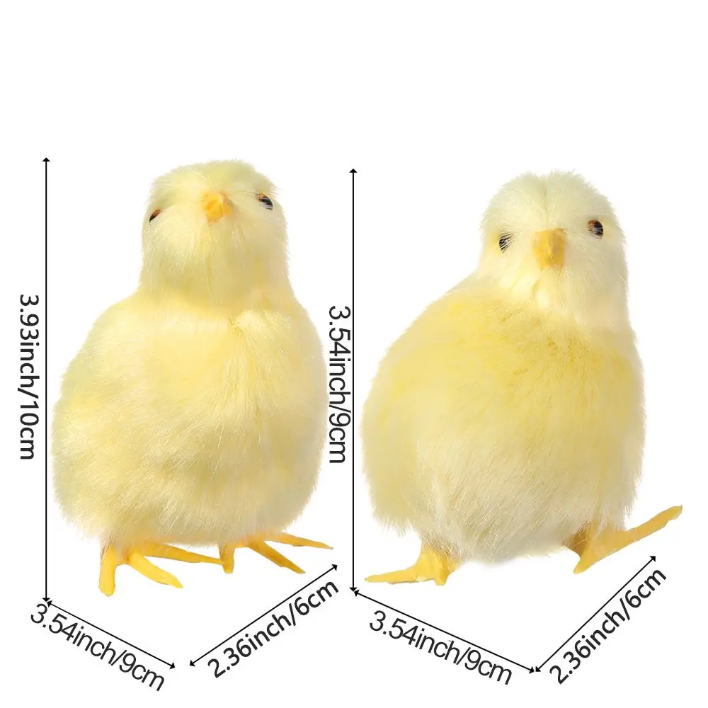 ฉากมินิรุ่นน่ารักตุ๊กตาจําลอง Furry ไก่อีสเตอร์ Plush Chick ของเล่นเด็กนกเหมือนจริง