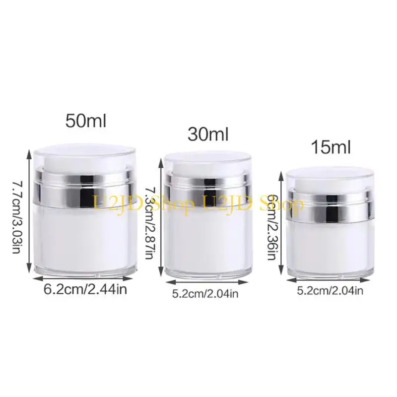 U2JD 15G 30G 50G مستحضرات التجميل جرة أكريليك كريم قابلة لإعادة تعبئة الفراغات الزجاجة مكبس النمط القوارير حاوية مستحضرات بلا