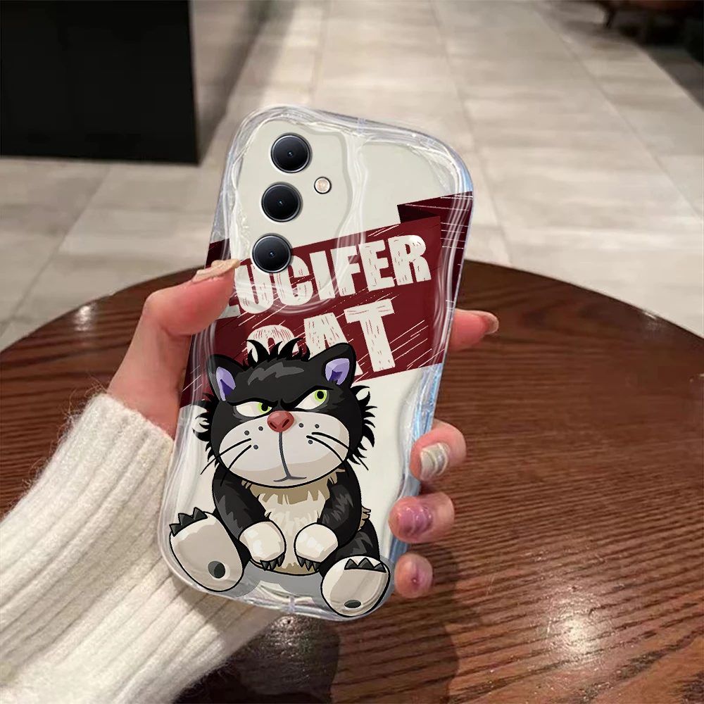 Cute Super Lucifer Cat 3D Wave Case For Xiaomi Mi 14 12 12T 11 Lite Poco M6 X6 X5 X4 F4 X3 M3 Pro 4G 5G Soft Silicone Cover