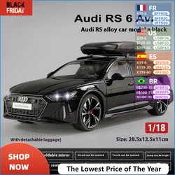 Large 1:18 Audi RS6 Avant Station Wagon Alloy Metal Diecast Model Car Desktop Boutique Decor Collection Hobby Model Gift For Boy