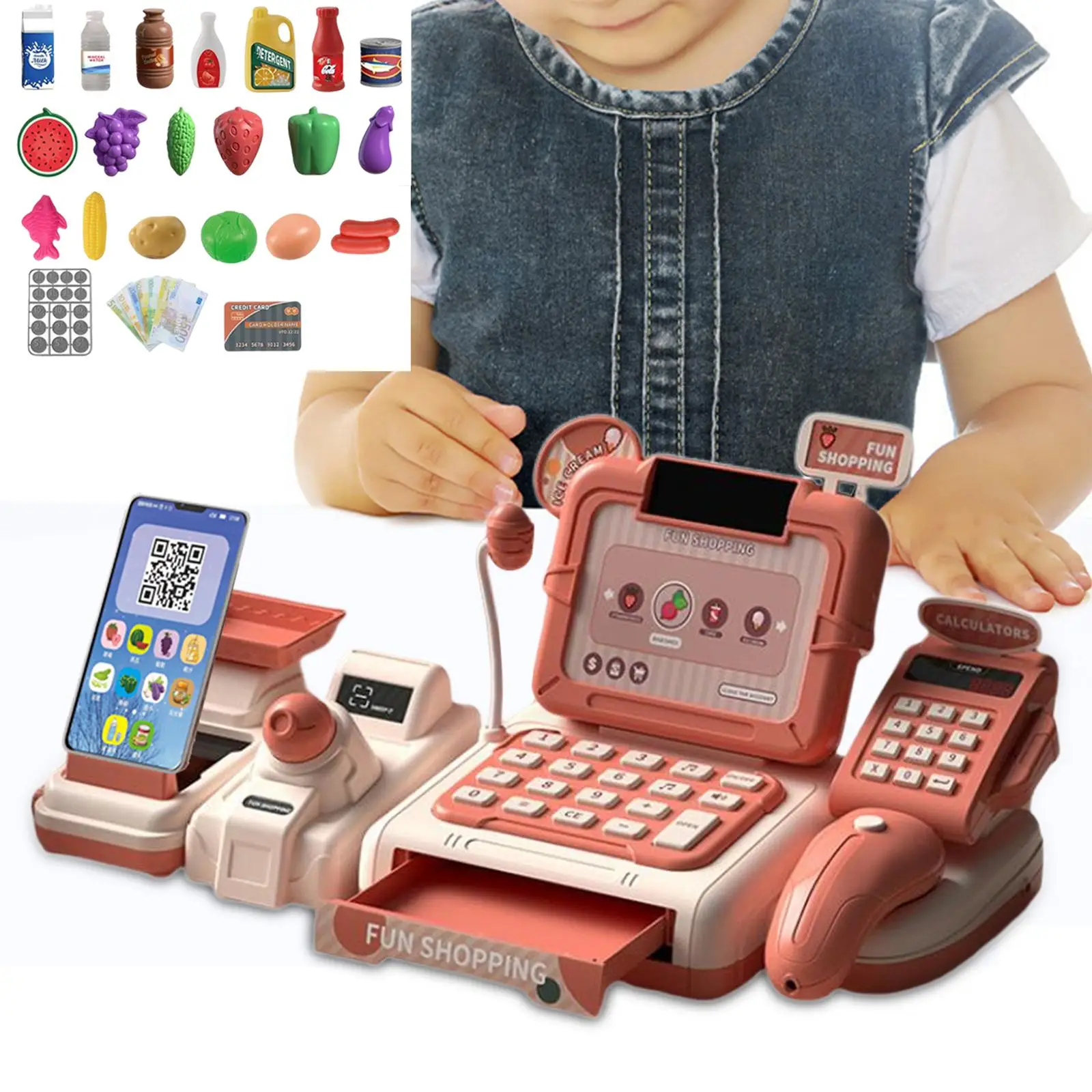 Supermarket Store Toys Cash Register Grocery Cash Register for Toddlers