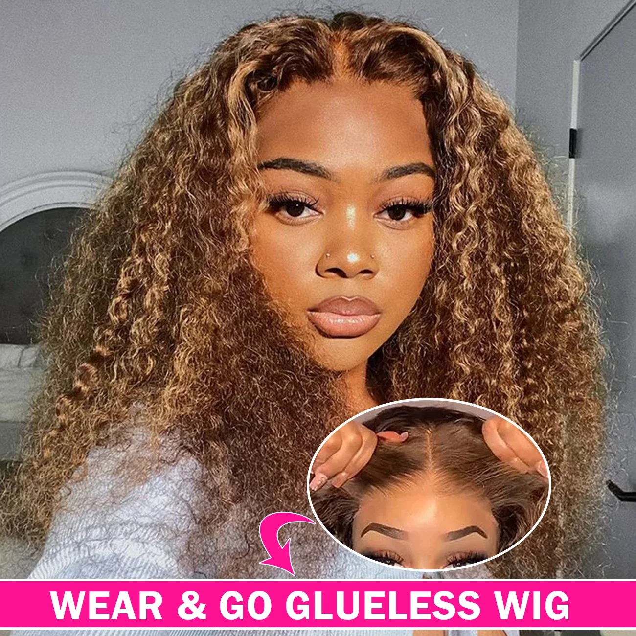 200% Curly Wigs 13x6 Glueless Highlight Wig Human Hair Ready To Wear Ombre Colored Brazilian Deep Wave Human Hair Wig For Women