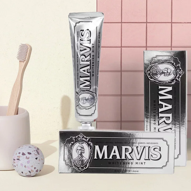 1 unidad de pasta de dientes Marvis Original italiana de 85ml, blanqueamiento de menta, refresca el aliento, elimina las manchas de humo, pasta de dientes blanqueadora de dientes