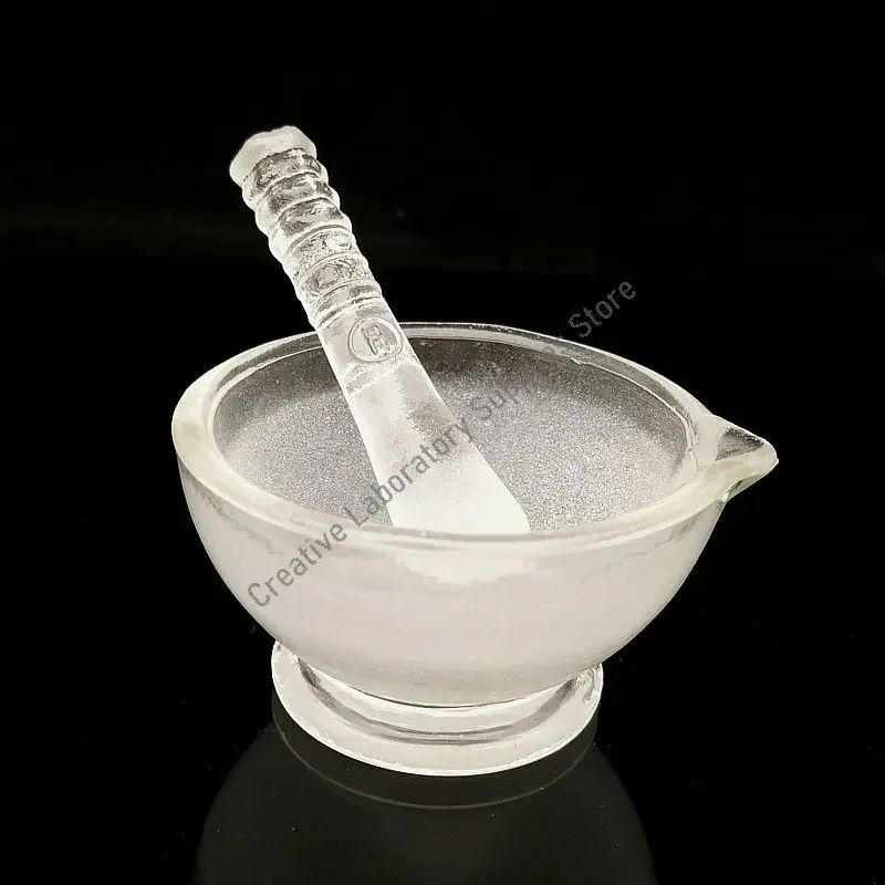 

1 piece Diameter 60mm to 150mm Thickened glass Mortar Bowl with mortar Pestle, chemical laboratory reagent and medicine bowl