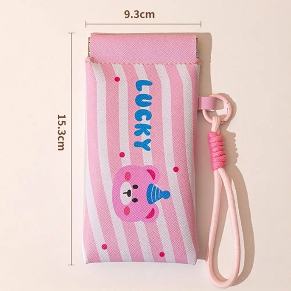 PU Leather Sun Glasses Pouch Cartoon Waterproof Reading Glasses Bag Soft Automatic Closure Eyewear Storage Bags for Women Girls
