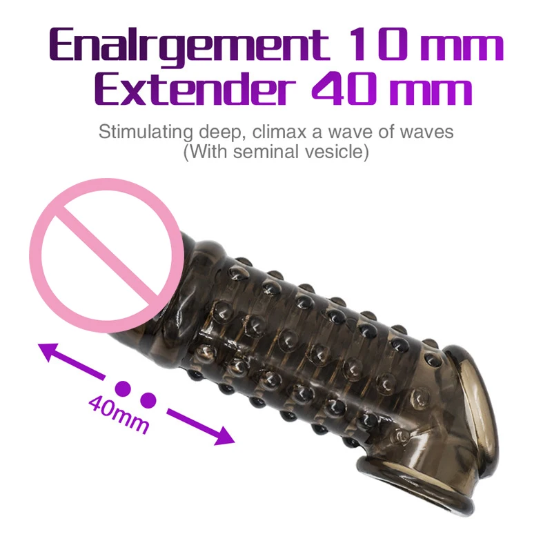 Penis Extender Cock Rings Delay Ejaculation Penis Stimulate Clitoral G-spot Dick Sleeve Silicone Enlargement Sex Toys For Men