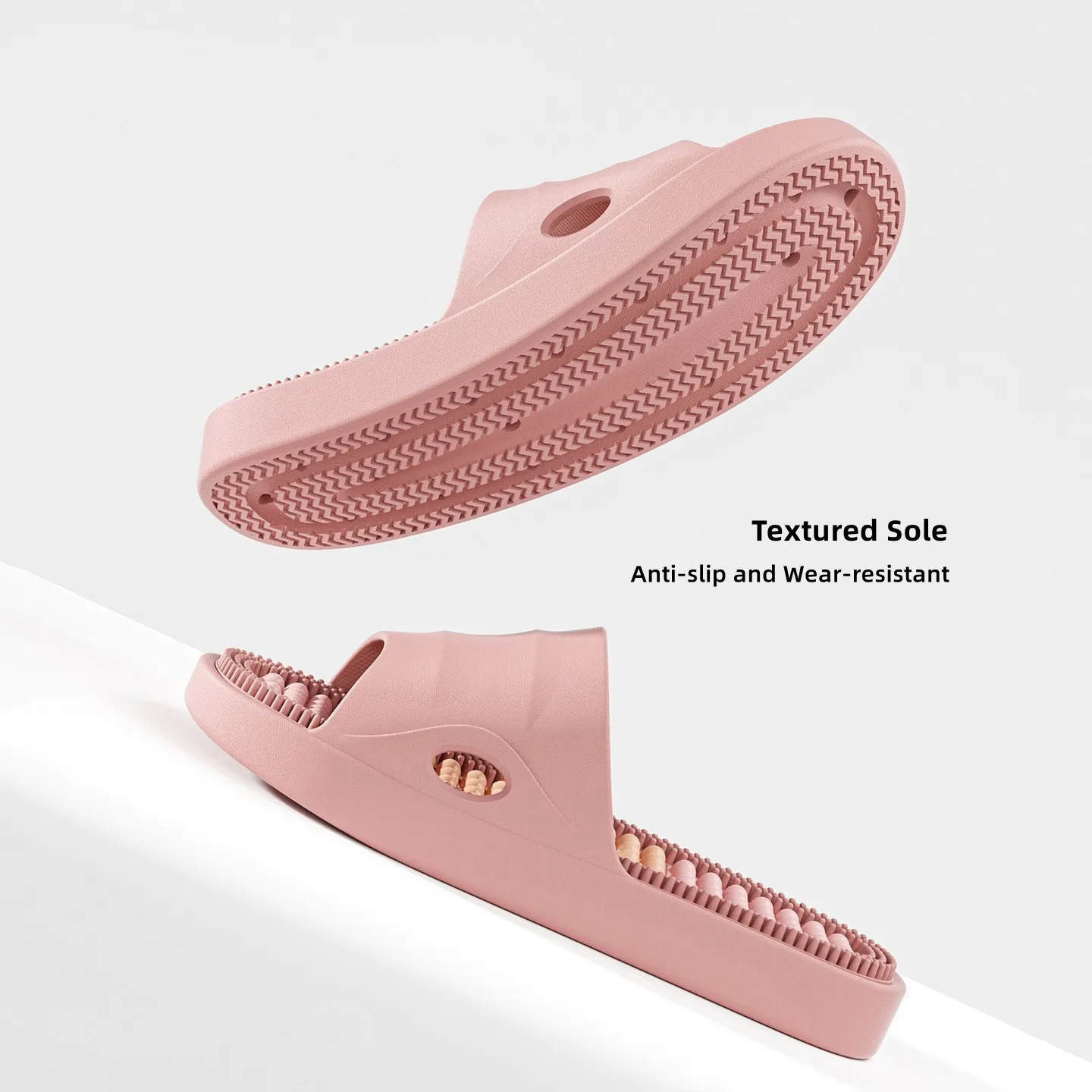 Summer Women Men Massage Slippers Soft Comfortable Couples Anti-Slip Thick Sole Slides Home Bathroom Indoor Outdoor Casual Shoes - view 4
