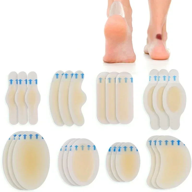 

6pcs Hydrocolloid Dressing Heel Tape Anti-Wear Band-Aid Adhesive Bandage First Aid Kit Home Travel Outdoor Camp Emergency Kits