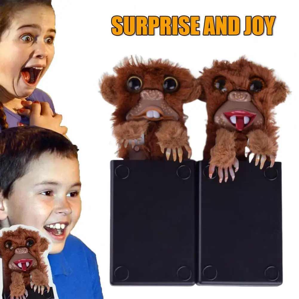 Prank Monkey Toy Prankster Monkey Plush Pop-up Surprise Monkey Plush Toy for Halloween Fools Day Fun Prank Doll Funny Prank Gift