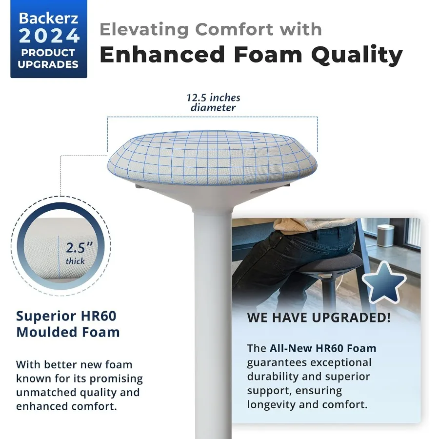 ارتفاع قابل للتعديل كرسي مكتب قائم للاستخدام المكتبي والفصول الدراسية 1624 بوصة نطاق قابل للتعديل قطب مريح تمايل البراز مع