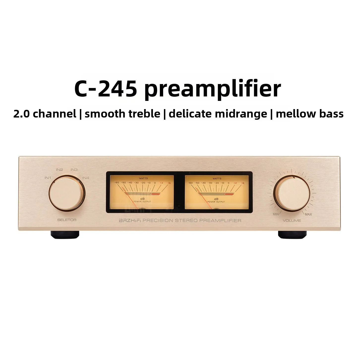 CHN 2027 BRZHIFI C‑245 Stereo Fully Balanced Preamplifier with Remote Control, High-Fidelity Preamp Unit for Home Music Playback