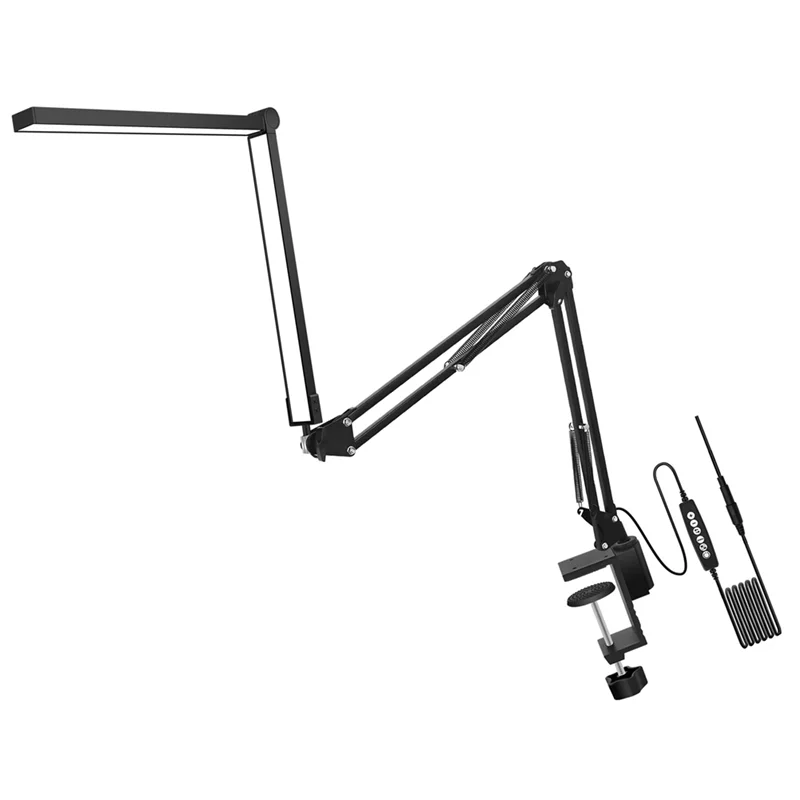

AA21-Double Head LED Desk Lamp With Clamp Swing Arm Desk Lamp Eye-Caring Dimmable Desk Light,Table Desk Lamp