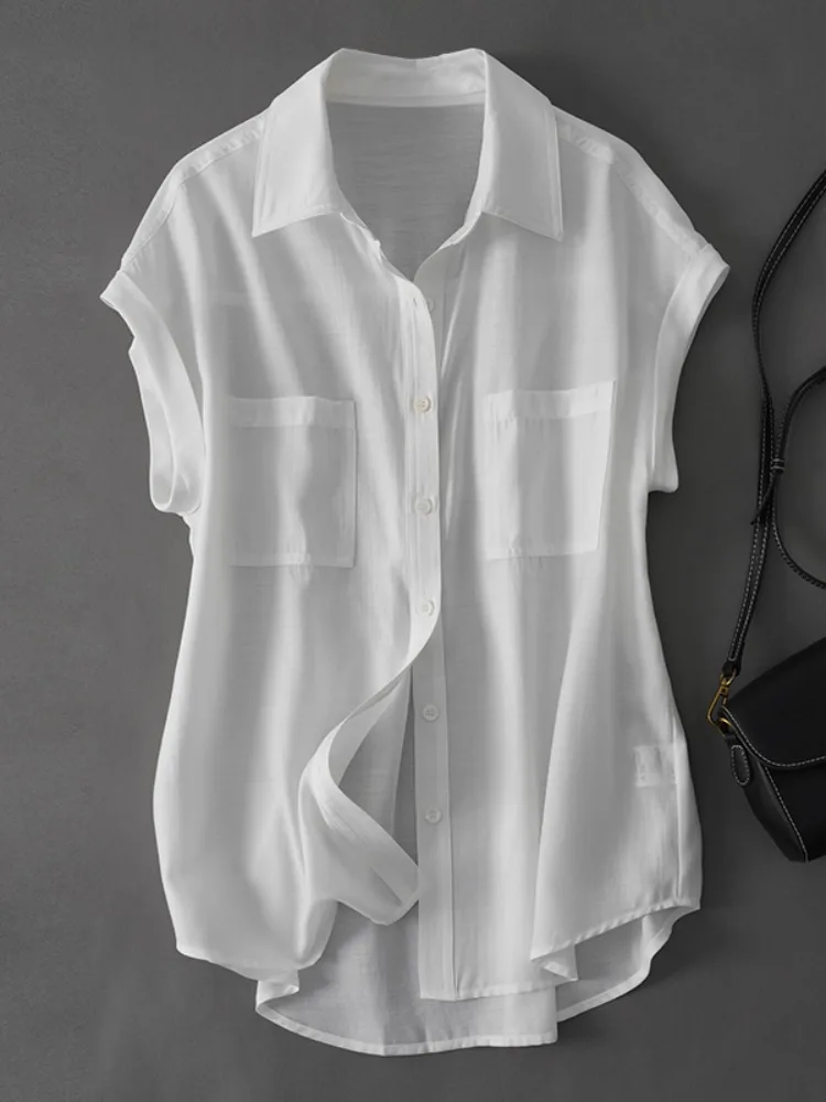 เสื้อผู้หญิงสไตล์เกาหลี ดีไซน์หลวม แขนยาว คอวี แฟชั่นฤดูร้อน ระดับไฮเอนด์ ทันสมัยและสง่างาม