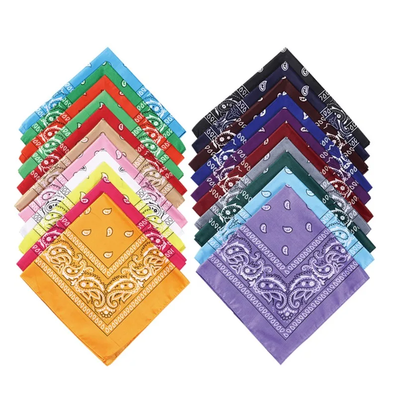 Bandana cuadrada paisley negro rojo estilo hip hop – Táctica unisex - imagen 3