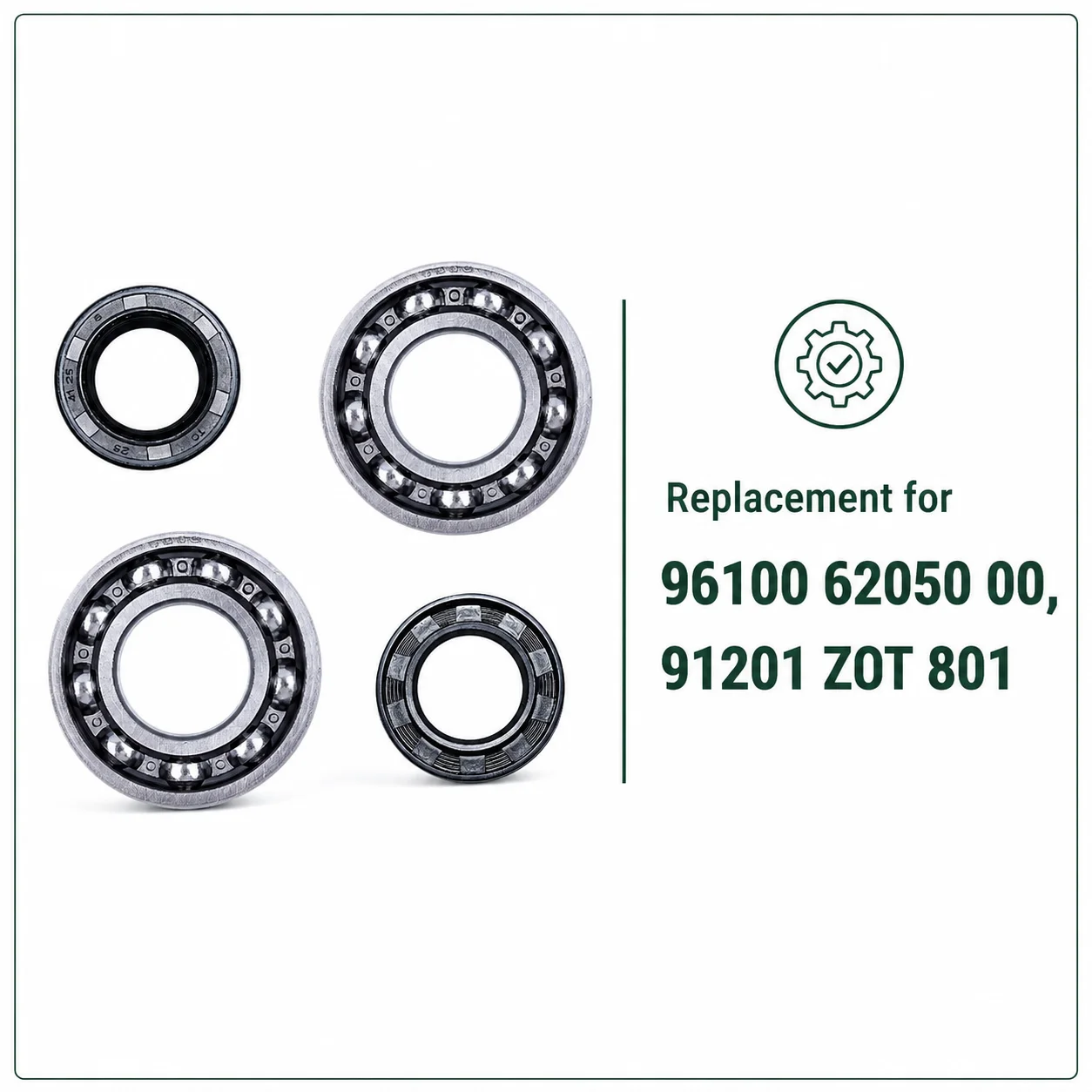 Crank Bearing Oil Seal Set 6205 For Honda GX160 GX200 Engine Parts OEM 96100 62050 00 91201 Z0T 801 Replacement Lawn Mower Parts