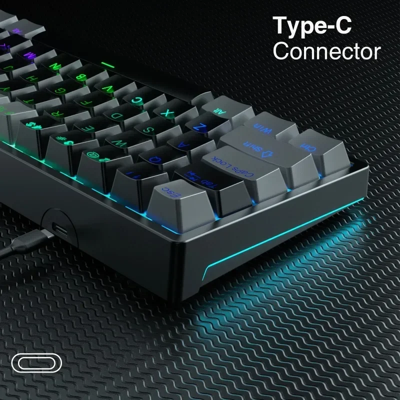 EOENKK Mechanical Gamer Keyboard Macro Hotswap Gaming Keyboard for Tablet 60 Percent Layout RGB Customize Software