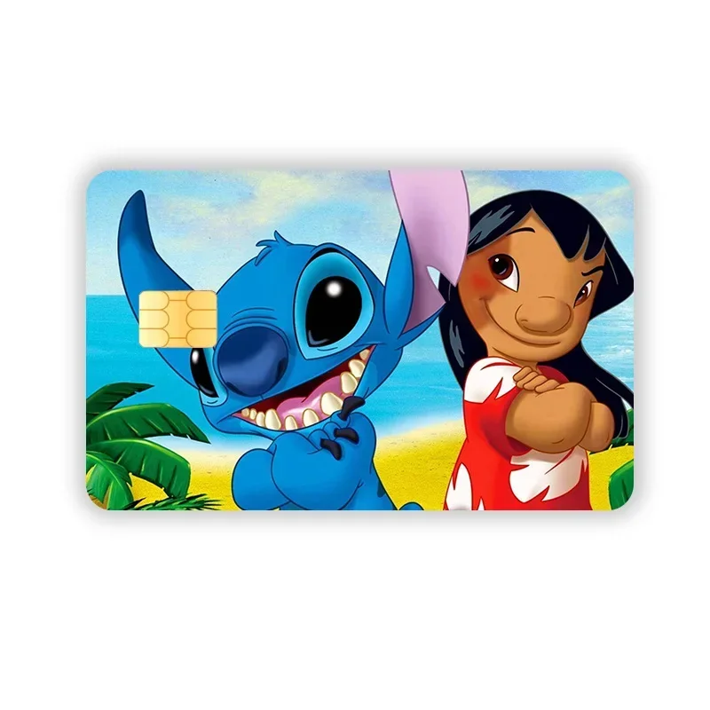 Stitch Miniso Card Sticker Credit Card Chip Creativity Cartoon Waterproof Stickers Kawaii Stickers Big and Small Chip Sticker