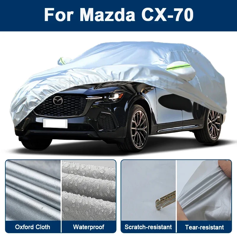 

Outdoor Full Car Cover For Mazda CX-70 with Reflective Strips Waterproof Snowproof Dustproof UV Protection Auto Accessories