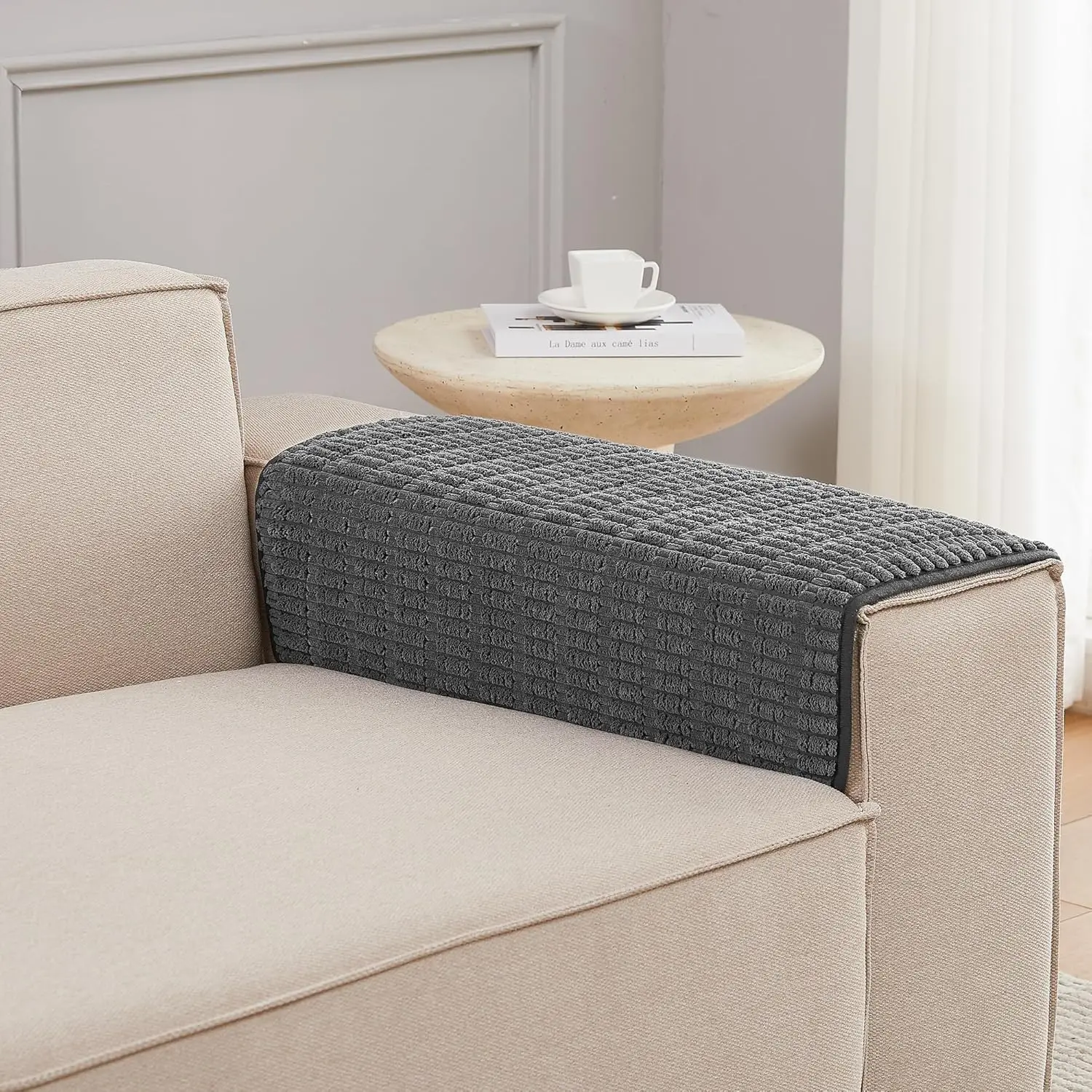 

Couch Arm Covers Sofa Mats For Armrests, 2Pcs 30X30 H Anti-Slip Sofa Seat Protectors Large Arm Protector Backrest Covers (Dark