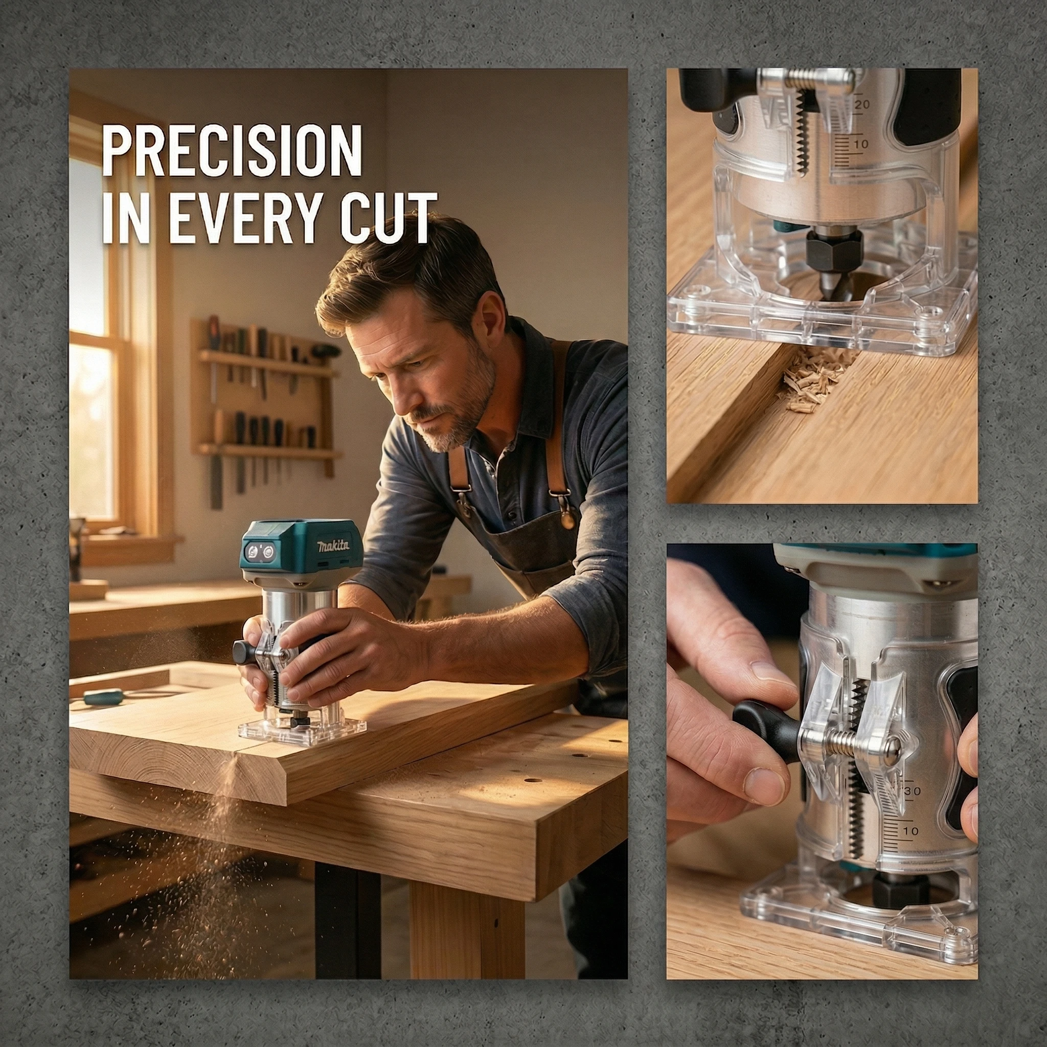 Makita DRT50 Cordless Trimmer Rechargeable Trimming Machine Brushless Slotting Tool Milling Woodwork Engraving Machine