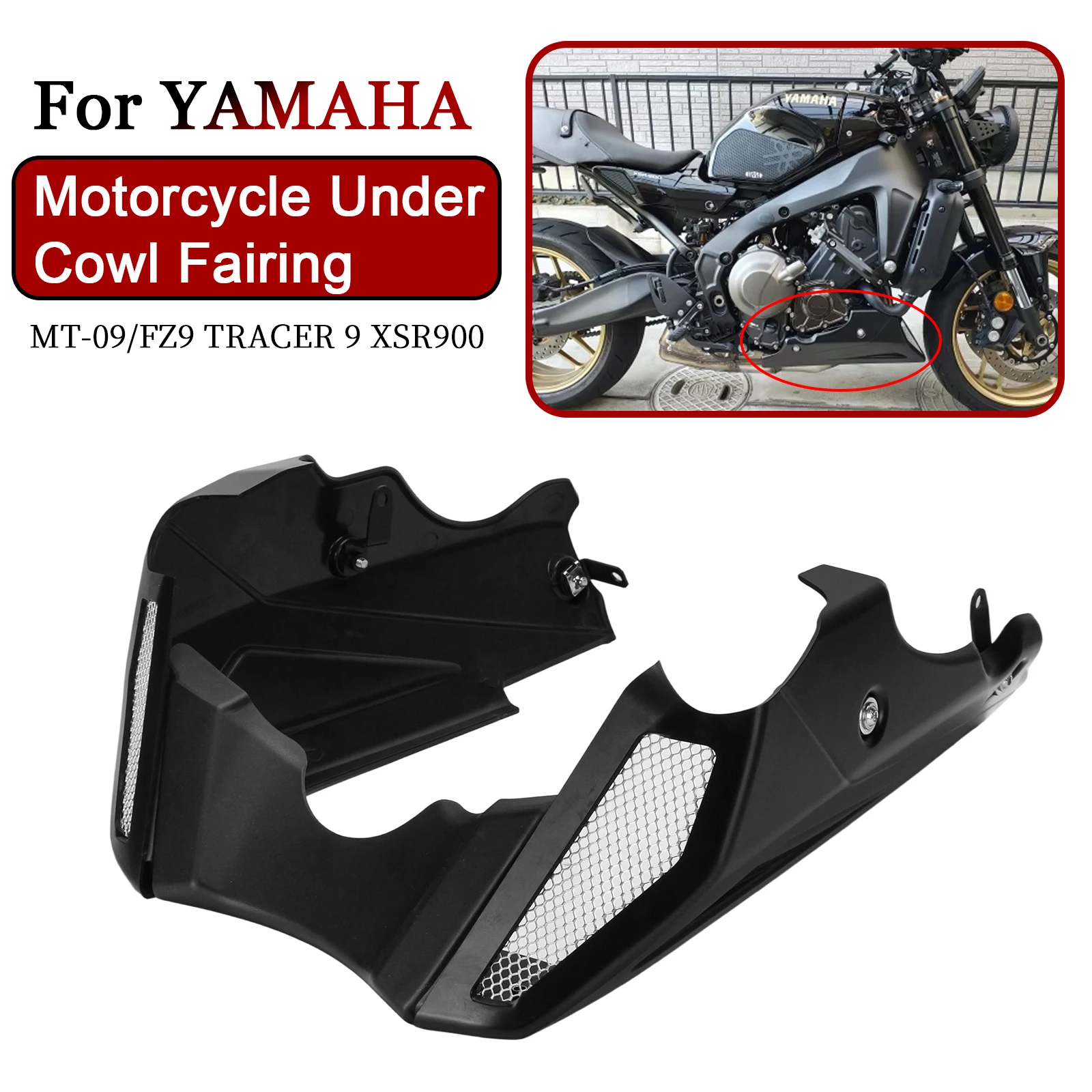 

Under Cowl Fairing Exhaust Shield Guard For YAMAHA MT-09/FZ9/TRACER/TRACER 9/XSR900 Belly Pan Kit Lower Fairing